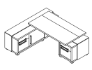 L-118Л. Стол левый с тумбой и греденцией 2270x2016x750