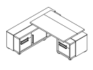 L-113Л. Стол левый с тумбой и греденцией 2070x2016x750