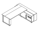 L-117ПР. Стол с греденцией правый 2235x2016x750