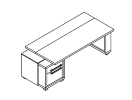 L-115Л. Стол с тумбой левый 2235x1000x750