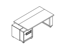 L-114Л. Стол с тумбой левый 2035x1000x750