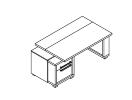 L-110Л. Стол с тумбой левый 1835x1000x750