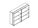 L-66. Стеллаж средний двойной с единым топом 1828x440x1305
