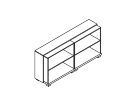 L-64. Стеллаж низкий двойной с единым топом 1828x440x857