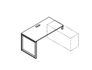 НСТП-О.979. Стол к опорной тумбе правый 1400x700x750