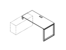 НСТЛ-О.974. Стол к опорной тумбе левый 1600x700x750