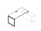 НСТП-О.974. Стол к опорной тумбе правый 1600x700x750