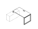НСТЛ-О.989. Стол к опорной тумбе левый 1400x800x750