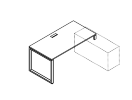 НСТП-О.984. Стол к опорной тумбе правый 1600x800x750