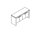 ВЛ-307ДТ. Тумба приставная 4-дверная 1500x500x760