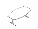 ED200. Стол переговоров Tonneau 2000x1100x720