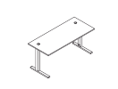 2MLK.074. Стол на L-образном каркасе с кабель-каналом 1600x700x750
