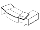 FR2820L. Стол с тумбой 2800x2000x760