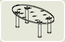 43572Т. Стол для переговоров, стекло