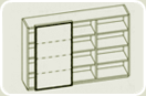 ALU L03. Стеллаж (дверца кожа)