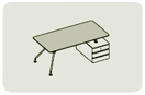 PR181V. Стол с тумбой(стекло)