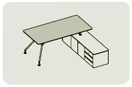 PR203V. Стол с тумбой(стекло)